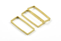 Brass Rectangle Connector, 12 Raw Brass Open Rectangle Connectors with 2 Holes (37x15x3x0.8mm) BS 2305