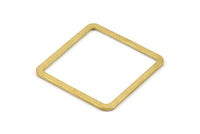 Square Brass Charm, 12 Raw Brass Square Connectors,Square Findings (30x2x1mm) BS 2307