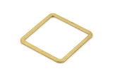 Square Brass Charm, 12 Raw Brass Square Connectors,Square Findings (30x2x1mm) BS 2307