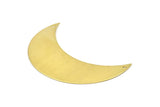 Crescent Wall Art, 8 Raw Brass Crescent Moon Wall Hanging Decor with 2 Holes (55x20x0.60mm) H0172