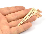 Rose Gold Textured Triangles, 1 Rose Gold Plated Triangle Charms With 1 Hole, Earring Finding (58x14x2mm) N0231 Q0256