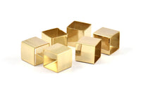 Geometric Spacer Tube - 6 Huge Gold Plated Square Tubes (10x10mm) Bs 1505 Q0261