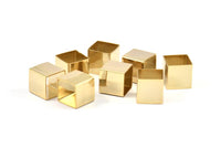 Geometric Spacer Tube - 6 Huge Gold Plated Square Tubes (10x10mm) Bs 1505 Q0261