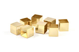 Geometric Spacer Tube - 6 Huge Gold Plated Square Tubes (10x10mm) Bs 1505 Q0261