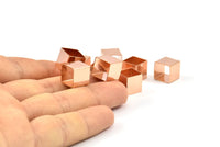 Geometric Spacer Tube - 6 Huge Rose Gold Plated Square Tubes (10x10mm) Bs 1505 Q0261