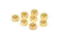 Gold Industrial Spacer Beads - 20 Gold Plated Industrial Findings, Spacer Beads (6x3mm) A0435 Q0260