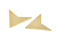 Gold Triangle Pendant, 2 Gold Plated Triangle Pendant With 2 Holes (33x33x33mm) Brass 045 A0114 Q0266