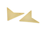 Gold Triangle Pendant, 1 Gold Plated Triangle Pendant With 2 Holes (33x33x33mm) Brass 045 A0114 Q0266