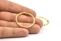 Dokulu Daire Konnektörleri, 3 Ham Pirinç Dokulu Daire Konnektör (34x4x2mm) U093