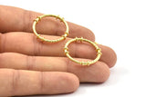 Dokulu Daire Konnektörleri, 4 Ham Pirinç Dokulu Daire Konnektör (26x4x2mm) U095