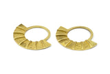 Ethnic Brass Pendant, 2 Raw Brass Semi Circle Pendants (45x37x2x1mm) U092