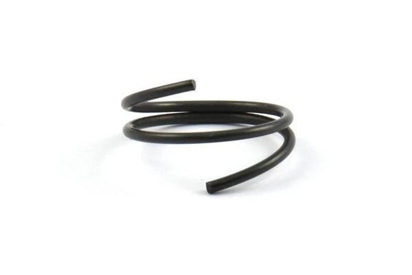 Black Wire Ring, 6 Oxidized Brass Black Ring Settings, Spiral Ring Settings (21x1.5 mm) Bs-1235 S249
