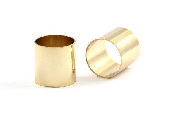 Gold Tube Beads, 2 Gold Plated Tubes, Beads (17x17mm) BS 1502 Q0290