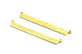 Brass Rectangle Pendant, 5 Raw Brass Hammered Rectangle Pendants with 2 Loops, Necklace Findings (53x5x0.80mm) BS 2308