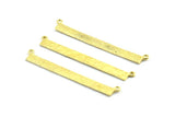 Brass Rectangle Pendant, 5 Raw Brass Hammered Rectangle Pendants with 2 Loops, Necklace Findings (53x5x0.80mm) BS 2308