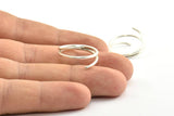 Antique Silver Wire Ring, 6 Antique Silver Plated Ring Settings (17mm) Bs-1235 H0252
