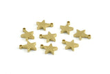 Raw Brass Star 24 Raw Brass Flat Star Tags With 1 Loop (10x8.5mm) BS 2027
