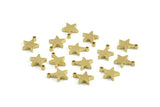 Raw Brass Star 24 Raw Brass Flat Star Tags With 1 Loop (10x8.5mm) BS 2027