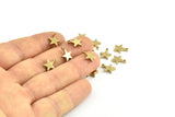 Raw Brass Star 24 Raw Brass Flat Star Tags With 1 Loop (10x8.5mm) BS 2027