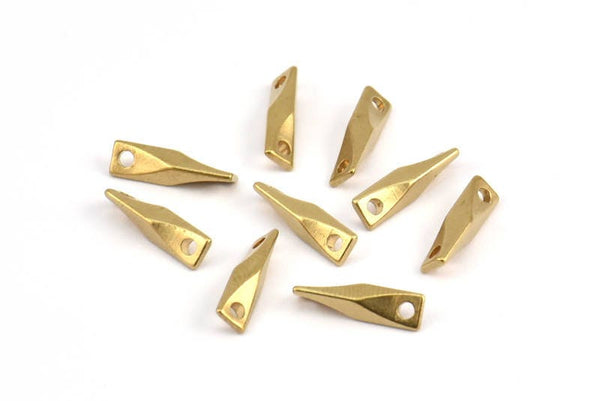 Brass Textured Connector, 50 Raw Brass Textured Connectors With 2 Holes (11x2.4mm) BS 2216