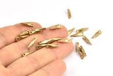 Brass Textured Connector, 50 Raw Brass Textured Connectors With 2 Holes (11x2.4mm) BS 2216