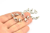 Silver Parrot Clasp, 25 Silver Tone Nickel Free Lobster Clasps, Findings (12x6mm) (b0069)