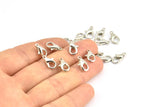 Silver Parrot Clasp, 25 Silver Tone Nickel Free Lobster Clasps, Findings (12x6mm) (b0069)