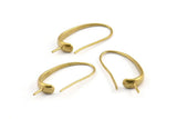 Brass Ear Hooks, 6 Raw Brass Earring Wires, Earring Hooks (29x14mm) BS 1820