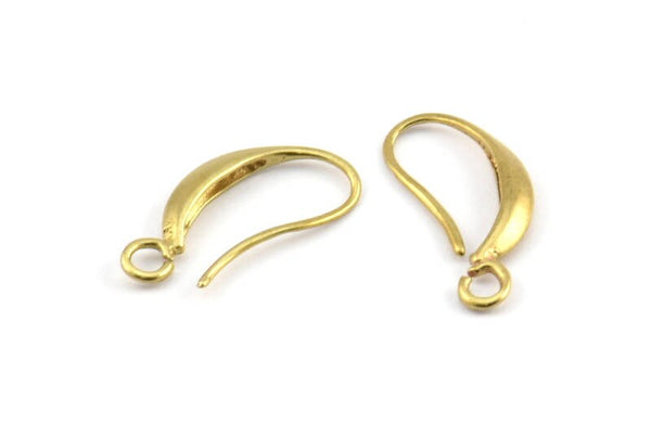 Brass Ear Hooks, 12 Raw Brass Earring Wires, Earring Hooks (18x9mm) BS 1816