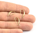 Brass Ear Hooks, 12 Raw Brass Earring Wires, Earring Hooks (18x9mm) BS 1816