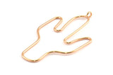 Rose Gold Cactus Earring Wires, 2 Rose Gold Plated Cactus Earrings Findings, Jewelry Supplies, Findings, Charms (54x31x1mm) Bs 1701 Q0304