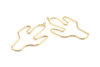 Altın Kaktüs Küpe Telleri, 4 Altın Kaplamalı Kaktüs Küpe Parçası, Mücevher Malzemeleri, Parçalar, Tılsımlar (54x31x1mm) Bs 1701 Q0304