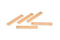 Tiny Necklace Bar, 5 Rose Gold Plated Rectangle Stamping Blanks with 1 Hole, Earring Finding (30x5x0.80mm) U029 Q0309