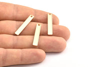 Tiny Necklace Bar, 5 Rose Gold Plated Rectangle Stamping Blanks with 1 Hole, Earring Finding (30x5x0.80mm) U029 Q0309