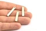 Tiny Necklace Bar, 5 Rose Gold Plated Rectangle Stamping Blanks with 1 Hole, Earring Finding (30x5x0.80mm) U029 Q0309