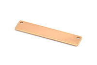 Rose Gold Customized Name Bar, 3 Rose Gold Plated Stamping Blank With 2 Holes, Pendants (40x8x0.80mm) Y200 Q0308