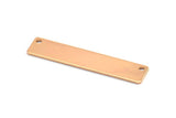Rose Gold Customized Name Bar, 3 Rose Gold Plated Stamping Blank With 2 Holes, Pendants (40x8x0.80mm) Y200 Q0308