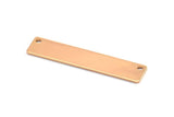 Rose Gold Customized Name Bar, 3 Rose Gold Plated Stamping Blank With 2 Holes, Pendants (40x8x0.80mm) Y200 Q0308