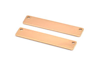 Rose Gold Customized Name Bar, 3 Rose Gold Plated Stamping Blank With 2 Holes, Pendants (40x8x0.80mm) Y200 Q0308