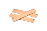 Rose Gold Customized Name Bar, 3 Rose Gold Plated Stamping Blank With 2 Holes, Pendants (40x8x0.80mm) Y200 Q0308