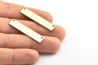 Rose Gold Customized Name Bar, 3 Rose Gold Plated Stamping Blank With 2 Holes, Pendants (40x8x0.80mm) Y200 Q0308