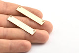 Rose Gold Customized Name Bar, 3 Rose Gold Plated Stamping Blank With 2 Holes, Pendants (40x8x0.80mm) Y200 Q0308