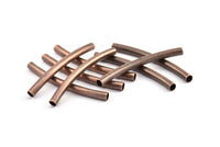 Bronze Spacer Beads, 12 Antique Bronze Tone Copper Noodle Tubes (50x4mm) BS 2316