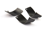 Curved Rectangle Charm, 6 Oxidized Brass Black Wavy Rectangle Charms With 1 Hole (29x10mm) Bs 1332 S258