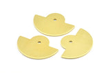 Semi Circle Pendant, 12 Raw Brass Semi Circle Blanks With 1 Hole, Geometric Pendant (24x17.5x0.8mm) U101
