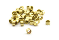 Industrial Spacer Bead, 50 Raw Brass Industrial Tubes, Spacer Beads, Findings (7x4.5mm) BS 1800