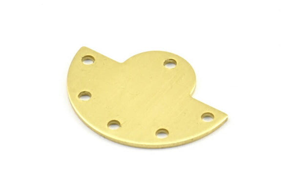 Semi Circle Pendant, 12 Raw Brass Semi Circle Blanks With 6 Holes, Geometric Pendant (24x17.5x0.8mm) U100