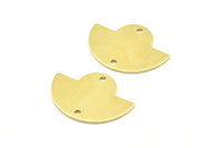 Semi Circle Pendant, 12 Raw Brass Semi Circle Blanks With 2 Holes, Geometric Pendant (24x17.5x0.8mm) U098