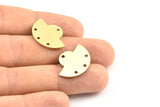 Semi Circle Pendant, 12 Raw Brass Semi Circle Blanks With 4 Holes, Geometric Pendant (24x17.5x0.8mm) U099