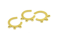 Pirinç Küpe Bağlantı Parçası, 3 Döngülü 24 Ham Pirinç Bağlantı Parçası, Tılsımlar, Kolye Uçları, Bulgular (21x0,9 mm) Y112